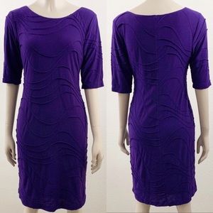 Connected Apparel | Midi Sheath Dress Elbow Sleeve